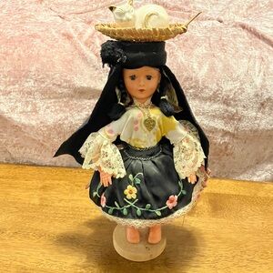 Absolutely wonderful. 14” vintage handcrafted n dressed in Portuguese style doll